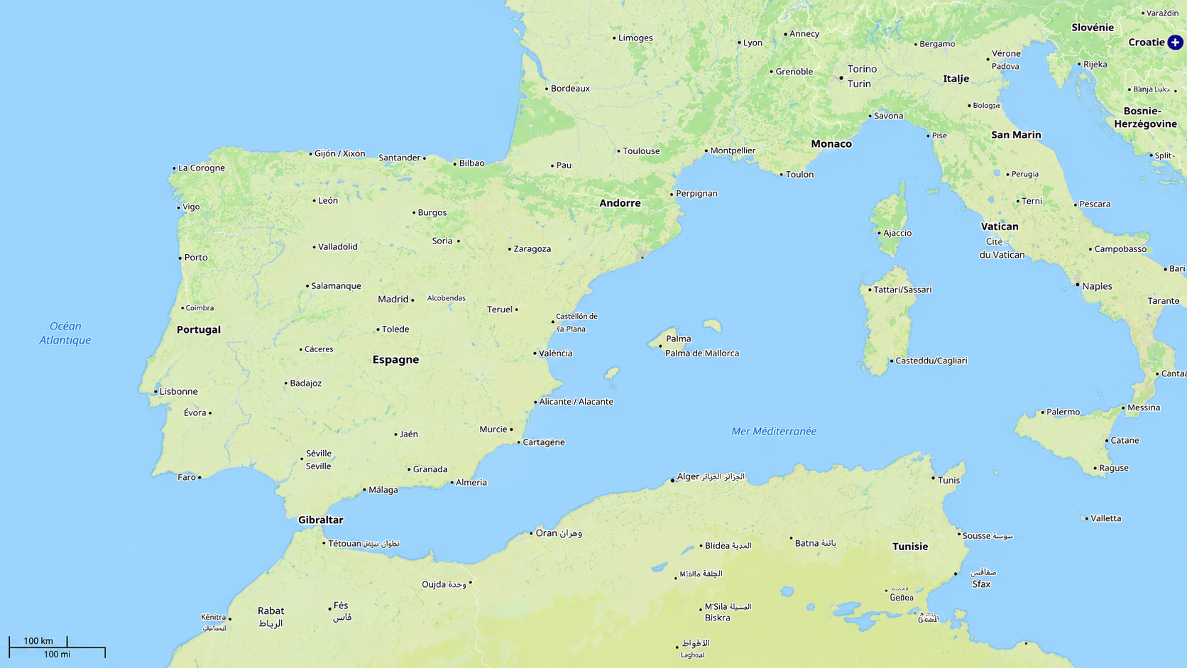 Carte Méditerranée